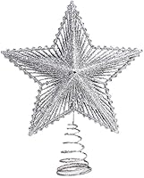 Vista 44 de YYCRAFT Adorno de Estrella con Purpurina para la Punta del Árbol Decoración Navideña - 6 Pulgadas, Rojo