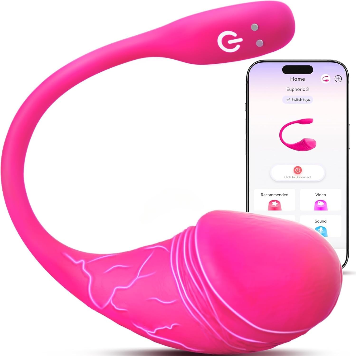Vibrador, controlable mediante aplicación, 9 niveles de vibración, consolador con función de vibración