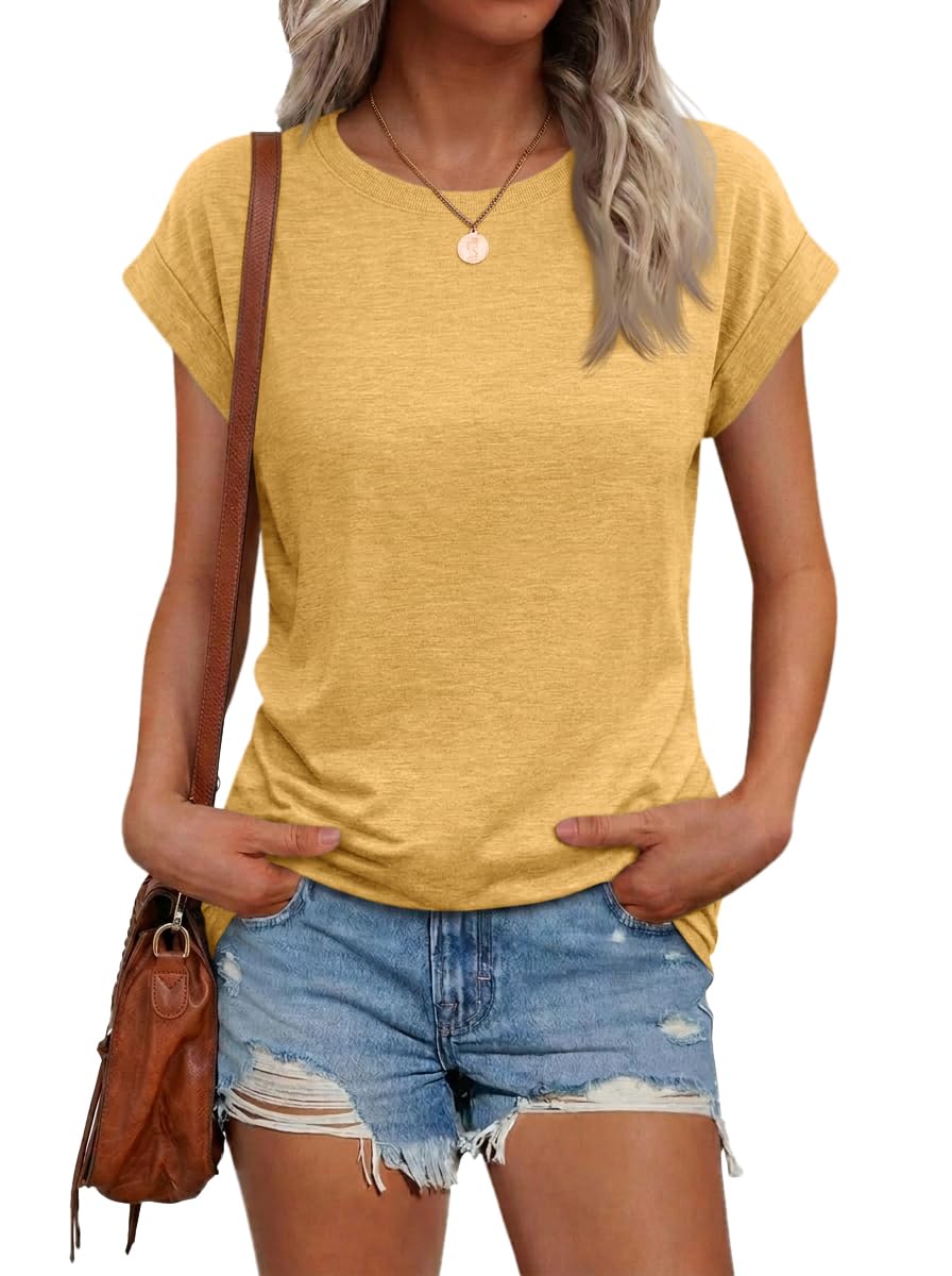 Cicy Bell Tshirt Damen Tops Rundhals Oberteile Elegant Basic Shirt Sommer Blusen.