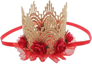 HONMEET Tiara Para Bebê Menina 1º Aniversário Glitter Bebê Aniversário 1º Aniversário Flor Bebê Aniversário 2 Princesa Acessórios Para Cabelo Menina Coroa Recém-Nascido Chapéu De
