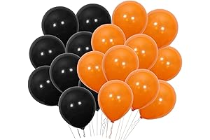 100 Pieces Black Orange Latex Balloons: Perfect for Halloween Festivities and Black Cat Celebrations