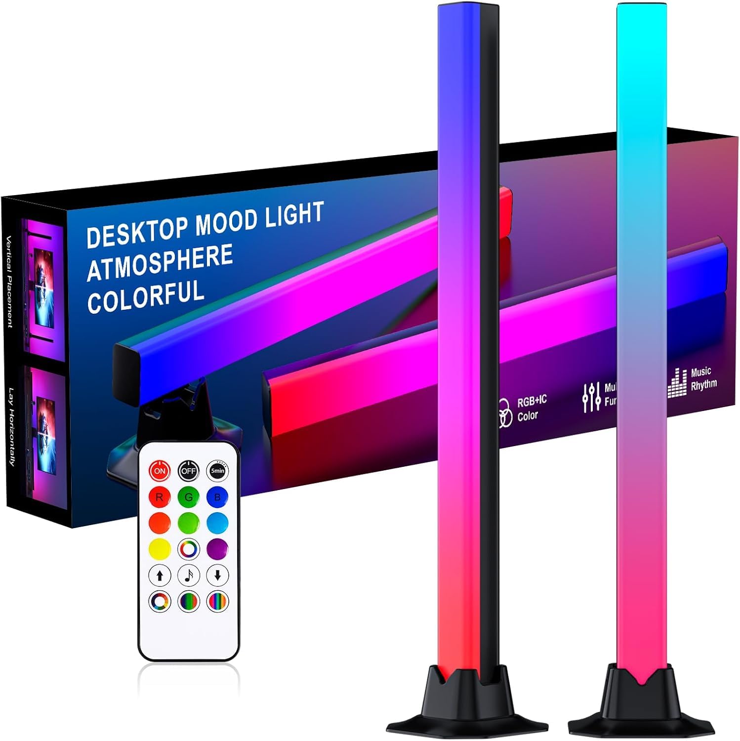 42CM Barra de Luz LED RGB Lámpara, Arco Iris Inteligente Torre de Iluminación Starter Kit con Mando a Distancia para PC, TV, Sala de Juegos y Copmuter Case