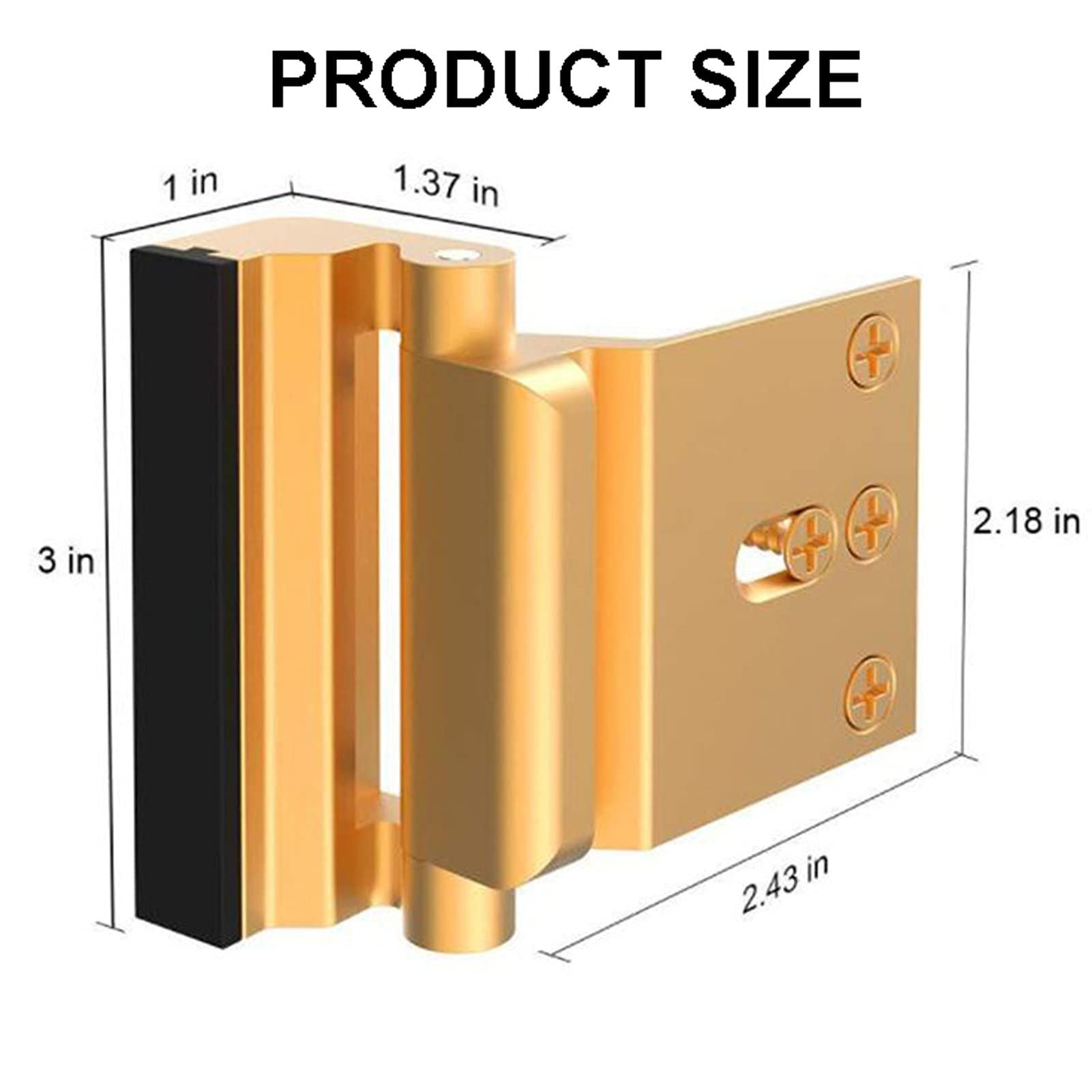 Aleación De Aluminio U Puerta Refuerzo Cerradura Defensor Seguridad Puerta Tapón Casero Niño A Prueba Tapón Cerradura De Seguridad(White)