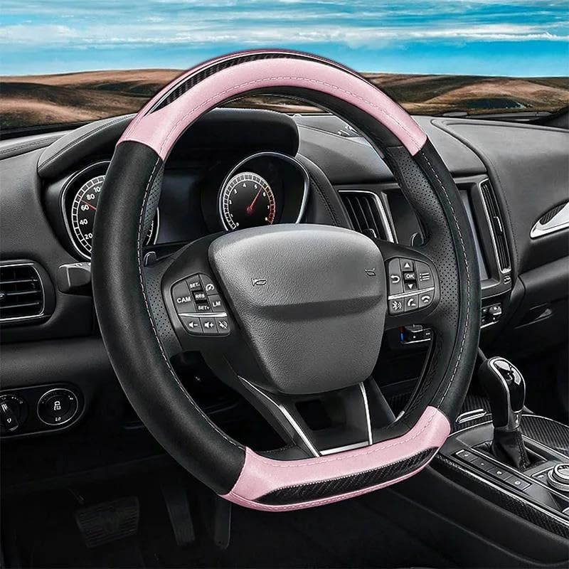 Juego Cubierta Protector Volante Coche para Ebro S400 S700 S800 S900 2025-2027 Cosido A Mano Antideslizante Auto Cubierta(Pink)