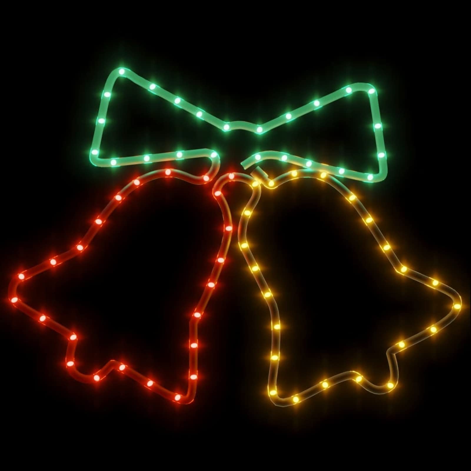 LAPOOH Silhouette Weihnachtsglocken 72, Weihnachtsbeleuchtung Draußen, Weihnachtsdekoration, Fensterdeko Weihnachten Beleuchtet, Fenster Silhouette Weihnachten,