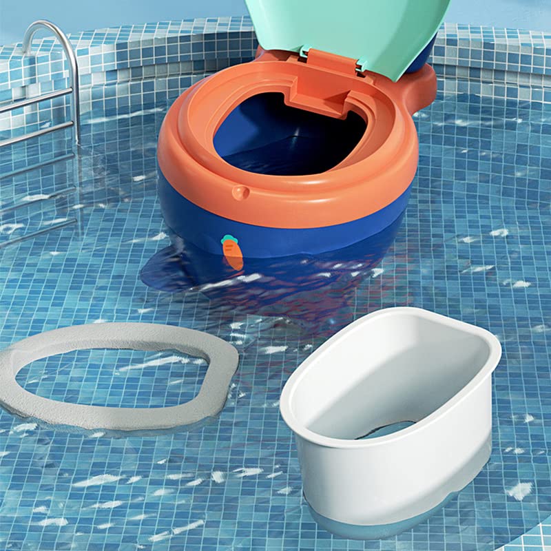 Real Feel Potty,Toddler Potty,Baby Potty Training Toilet,Baby Potty Training Toilet Simulated Portable with Thickened PU Cushion Real Feel Potty for Toddlers(Blue), Portable Potty for Toddler blu