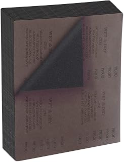 Sandpaper 1000 Grit, Wet Dry Sanding Sheets 9 x 11 Inch, Silicon Carbide Abrasive Sander Paper Advanced Sand Paper for Wood Furniture Finishing, Metal Sanding, Automotive Polishing, 12-Sheets