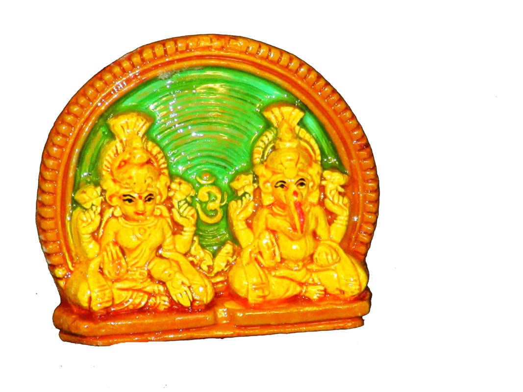 VCARTNOW Terracotta Laxmi Ganesh Murti/Clay Laxmi Ganesh Idol Decorative Showpiece - 7.5 cm (Terracotta, Multicolor) (Pack of 1) (B0C28HK7SG) Amazon Price History, Amazon Price Tracker