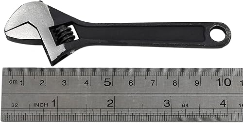 Miniatura 2 de 2 llaves ajustables de tamaño mini de 2.5 pulgadas + 4 pulgadas, llave inglesa ajustable pequeña negra, herramienta manual de reparación de llave de