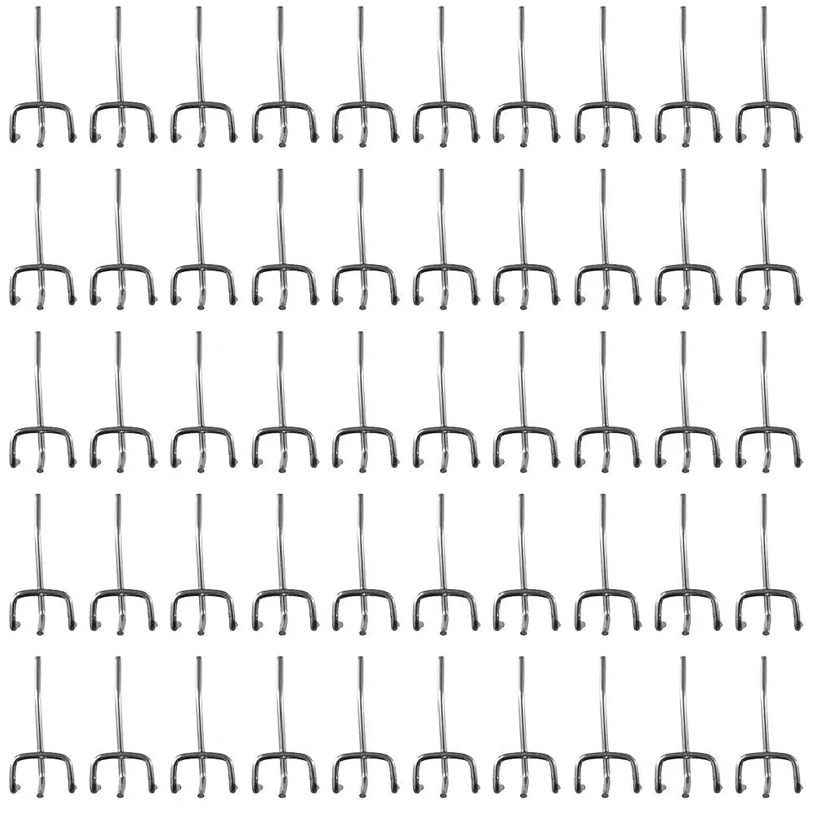 Zyayng One Color 100Pcs Perforated Silver Pegboard Hooks Display Shop Peg For Home