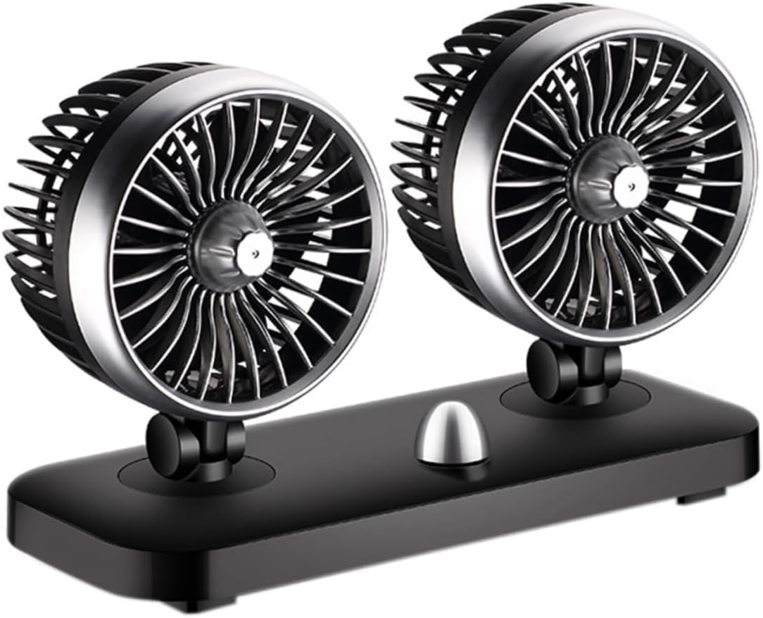 POPETPOP Ventilador Usb Eléctrico Para Coche Doble Cabeza Portátil Bajo Consumo Diseño De Rueda