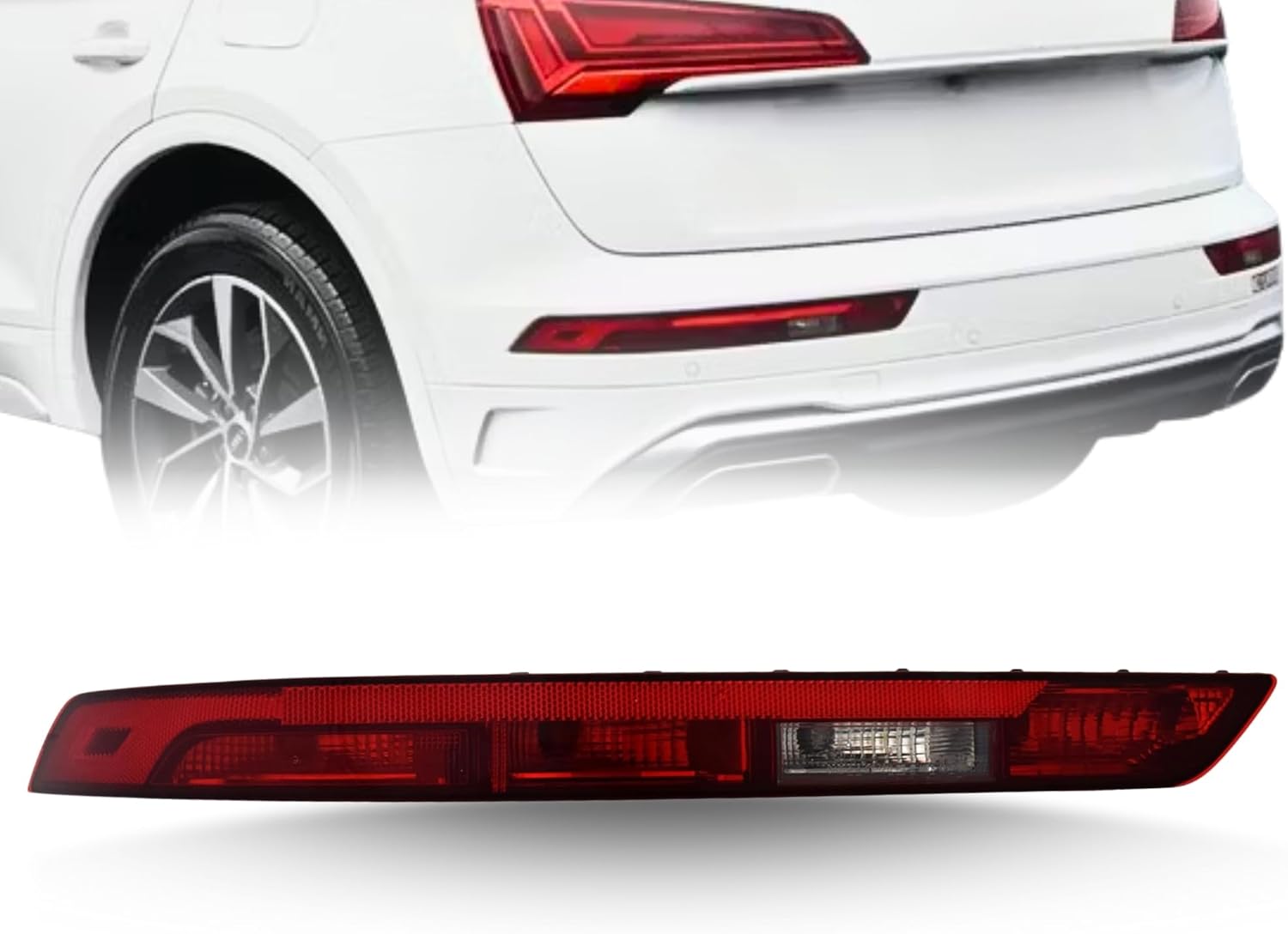 Reflector Lamp Replacement For Audi Q5 2021 2022 2023 /Q5 SPORTBACK 2021 2022 Halogen Back Up Light Assembly with Bulbs Left / Driver Side AU2800124C / 80A 945 069 E CAPA Certified