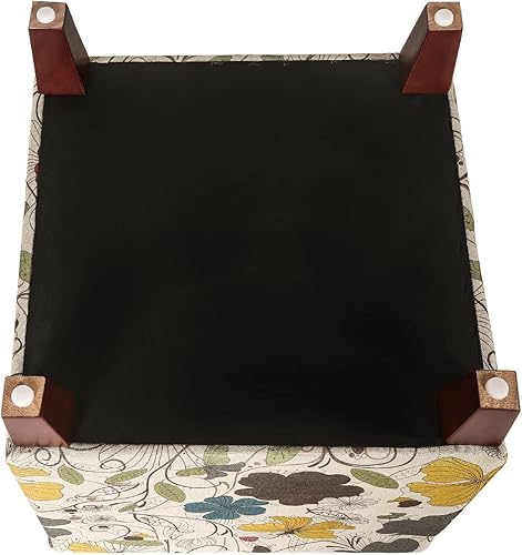 Miniatura 31 de Adeco Taburete de almacenamiento con diseño de escritura de tela, tapa con bisagras, patas de madera maciza, otomanas de 18 pulgadas de altura y 3D