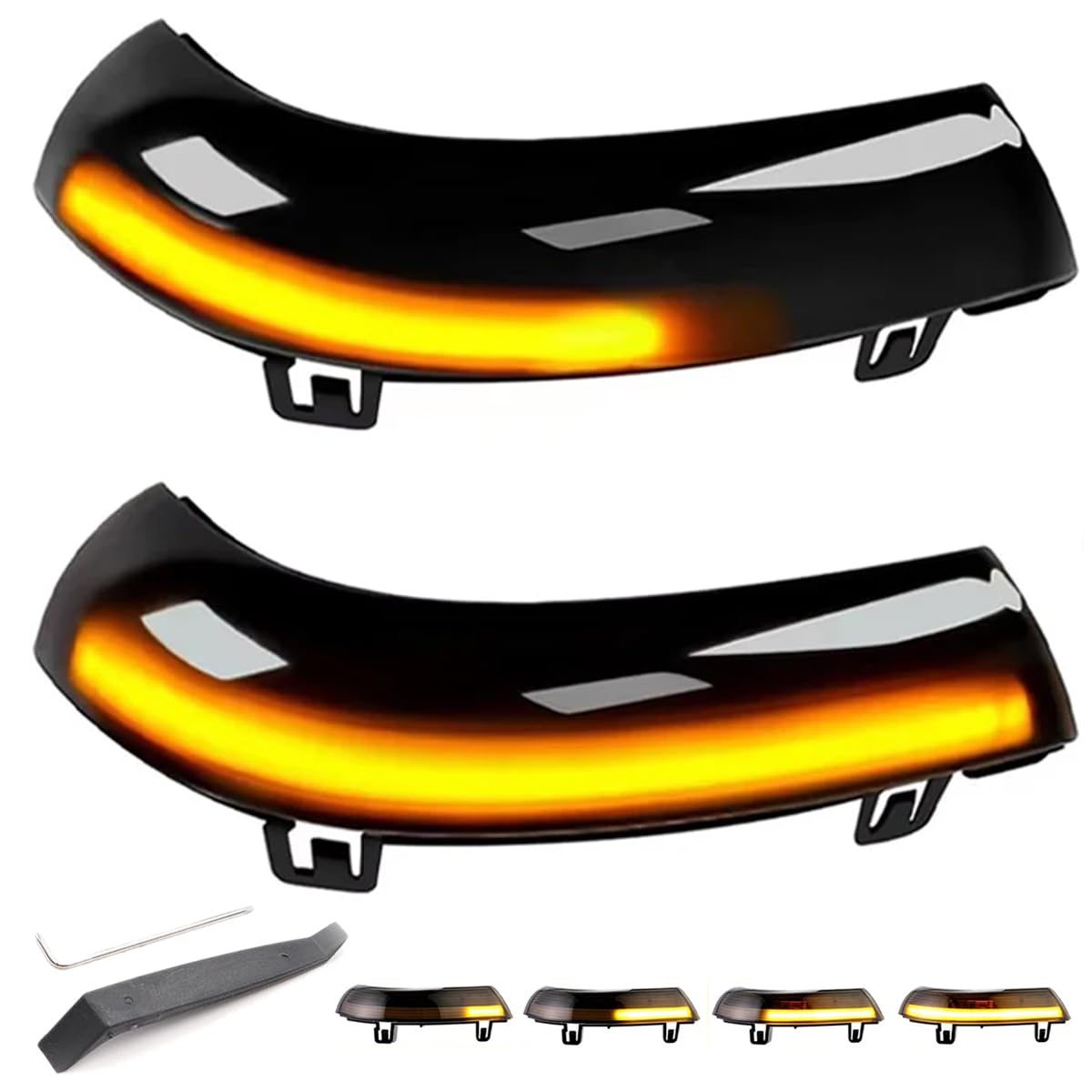 2PCS Indicatore Dinamico LED per Specchietto Retrovisore Compatible For Volkswagen VW GOLF 5 Jetta MK5 Passat B5.5 B6 EOS Freccia Sequenziale Luce Freccia a Scorrimento Lampada Laterale Dinamica