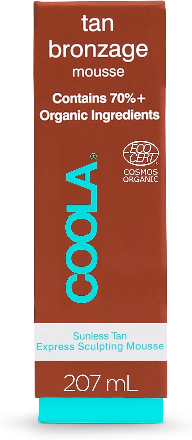 COOLA 70%+ Organic Sunless Tan Express Sculpting Mousse, Black, 207 ml (Pack of 1)