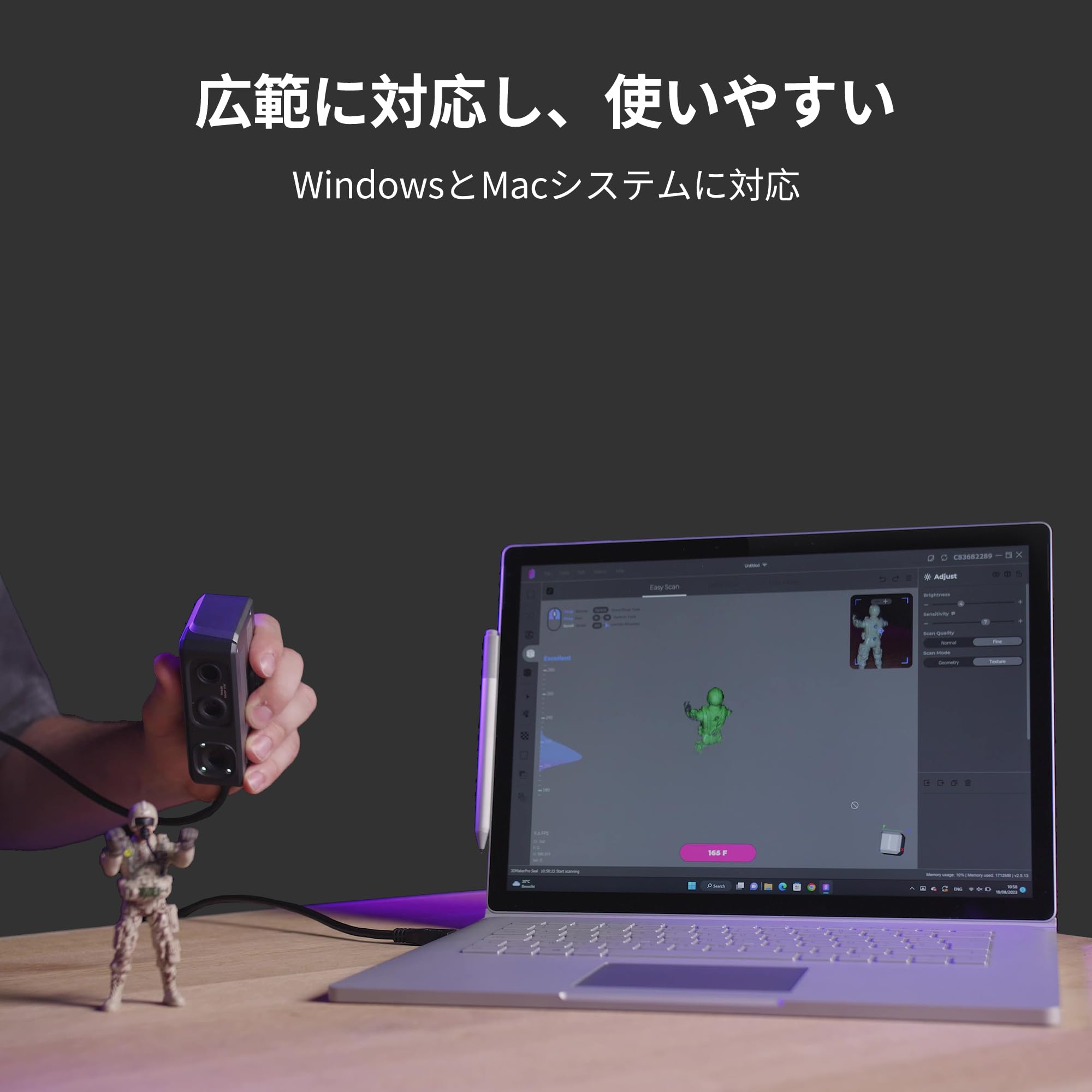 Amazon.co.jp: 3Dmakerpro Seal 3Dスキャナー0.01mm精度/24ビット