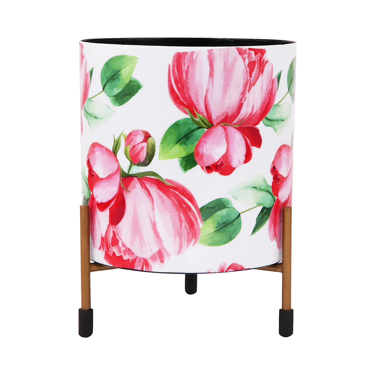 Leafy Tales Designer Table top Planter, Red Flower Bloom Design, Cylinder Shape, White & Red Color, Meena Cylinder 3 (B09GLWNG4G) Amazon Price History, Amazon Price Tracker
