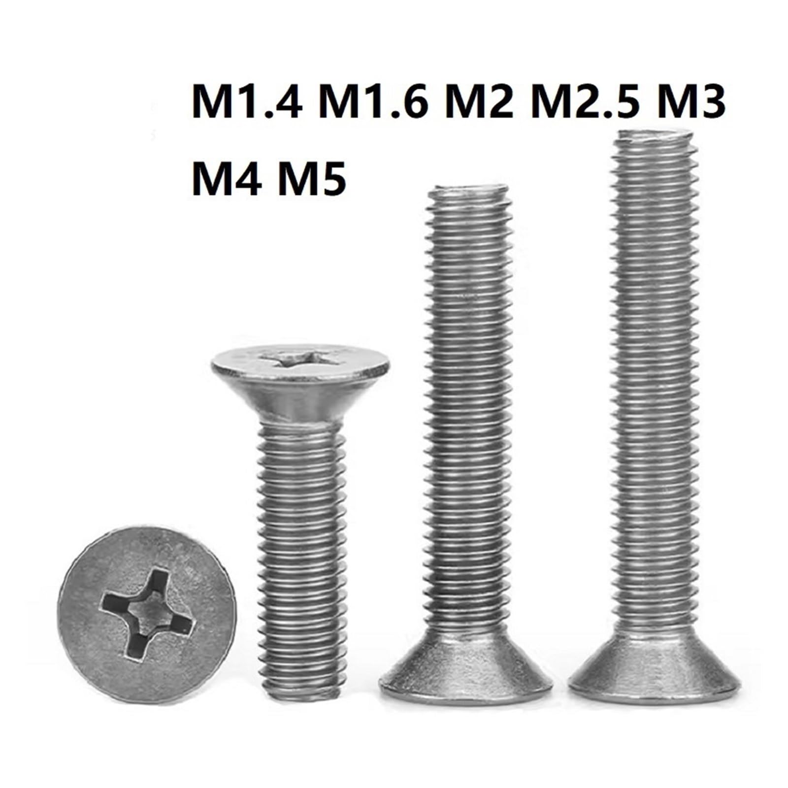TA2-Reintitan-Kreuzschlitz-Senkkopfschrauben M1,4 M1,6 M2 M2,5 M3 M4 M5 Flachschrauben aus Legierung(M4x45mm 20pcs)