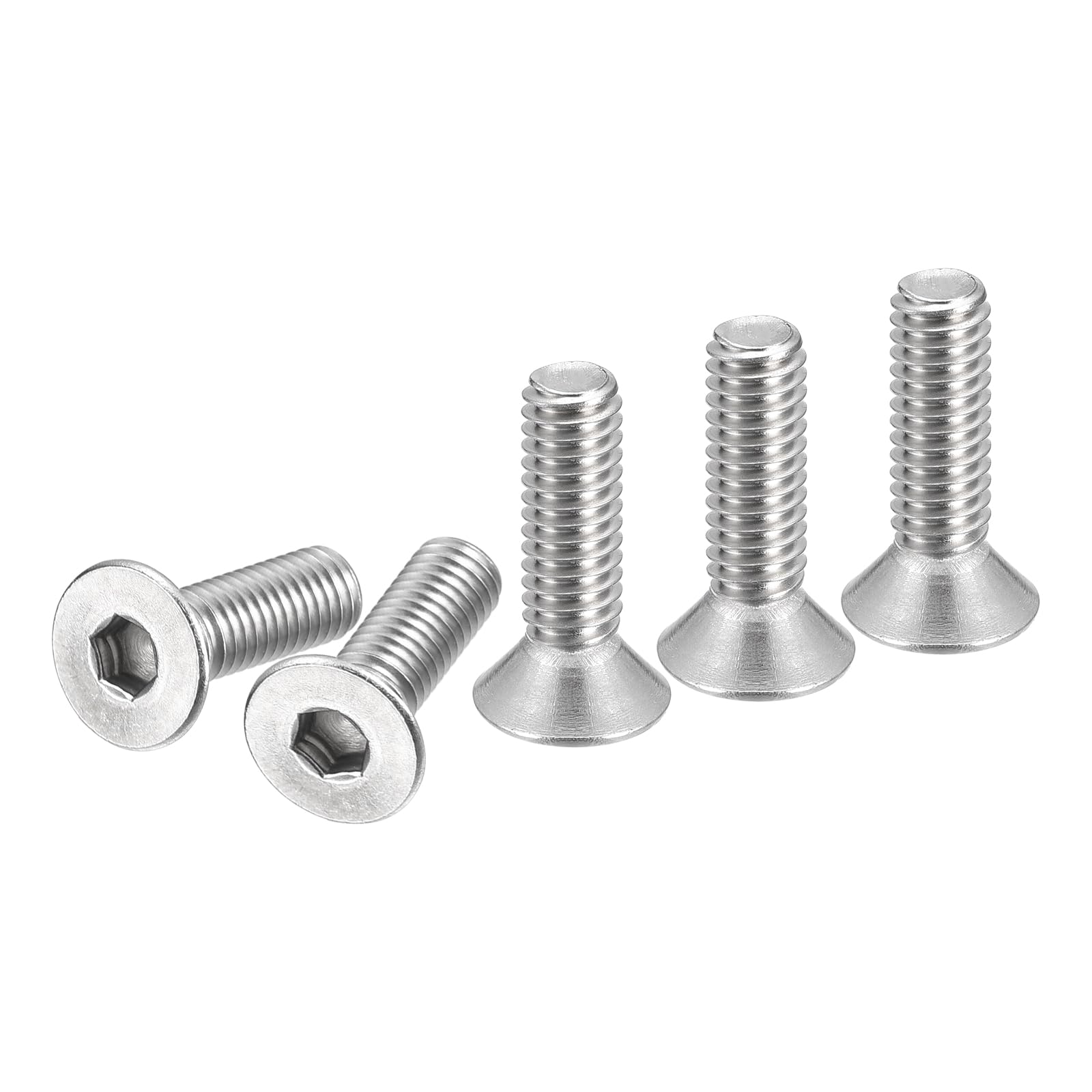 DTGN #10-32 x 5/8" Flat Head Socket Cap Screws, 20 Pack 304 Stainless Steel Hex Socket Flat Head Screws, Full Thread, Countersunk Bolts