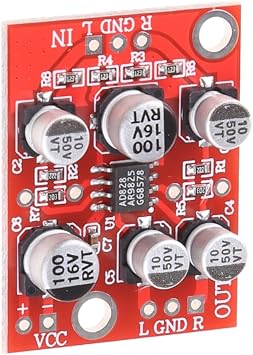 DC 5V-15V 6V 12V AD828 OP Amp Preamplifier Board Stereo Audio Preamp Module
