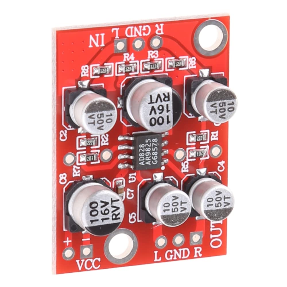 DC 5V-15V 6V 12V AD828 OP Amp Scheda Preamplificatore Audio Stereo Modulo Preamplificatore