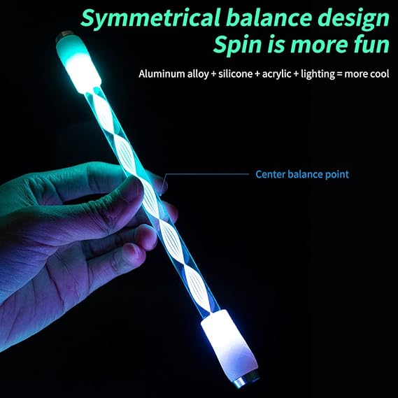Uposao LED Rotating Pen, Flash Glow Spinning Rotary Pen with Set | LED Light Non-slip Coating Pen Rotating Rotating Ball Pen for Student Entertainment