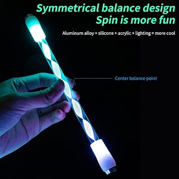 Uposao LED Rotating Pen, Flash Glow Spinning Rotary Pen with Set | LED Light Non-slip Coating Pen Rotating Rotating Ball Pen for Student Entertainment