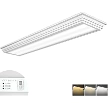 FAITHSAIL Dimmable 4FT LED Wraparound Light, Selectable 3 Color Temperature 3000K/4000K/5000K CCT 50W 5500LM 4 Foot Kitchen LED Light Fixture, Flush Mount 48 Inch Ceiling Lighting Fixture, 1 Pack