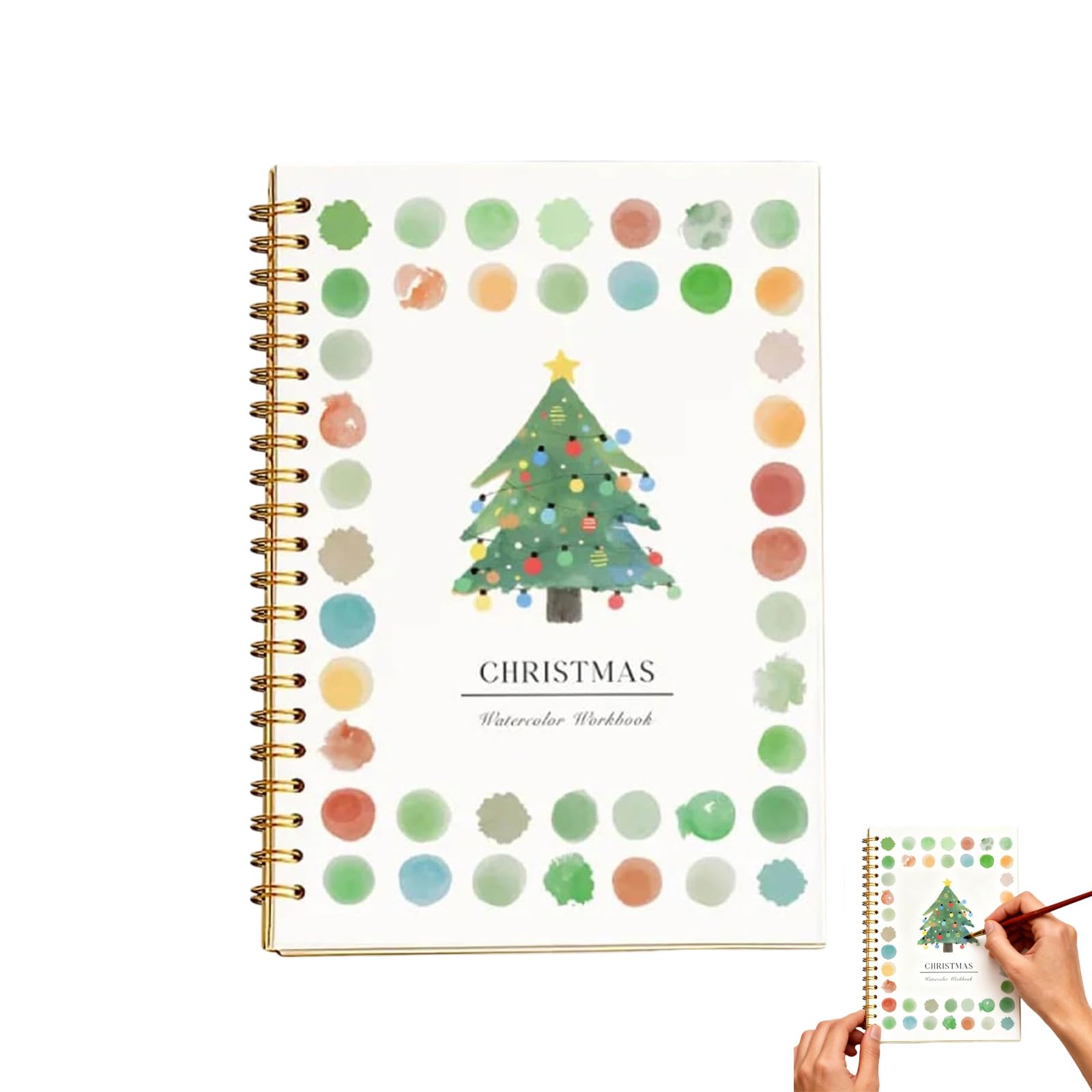 Christmas Watercolour Workbook, Beginner Friendly Painting Kit with Step by Step Guidance, Art Crafts for Creative Exploration, Gift for Adults Teens (Christmas)