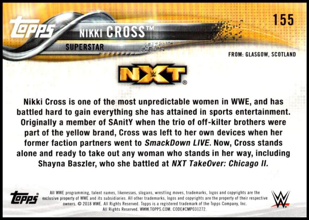 Amazon.com: 2018 Topps WWE Then Now Forever Wrestling #155 Nikki