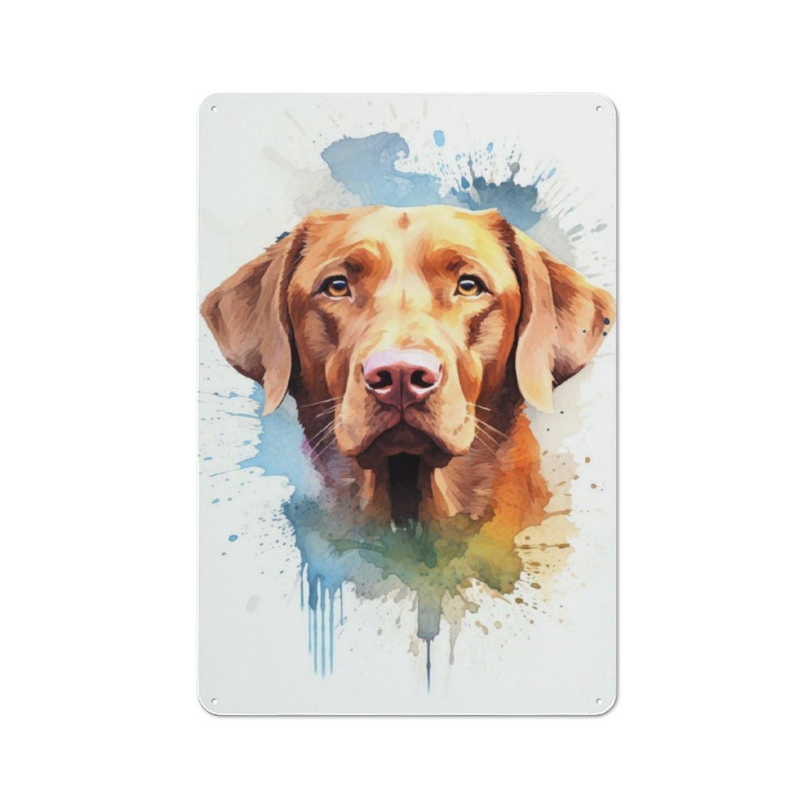 Junmoney Chesapeake Bay Retriever Rustic Metal Wall Sign 30X20cm For Home Office Or Studio, For Garage, Workshop And Man Cave Decoration