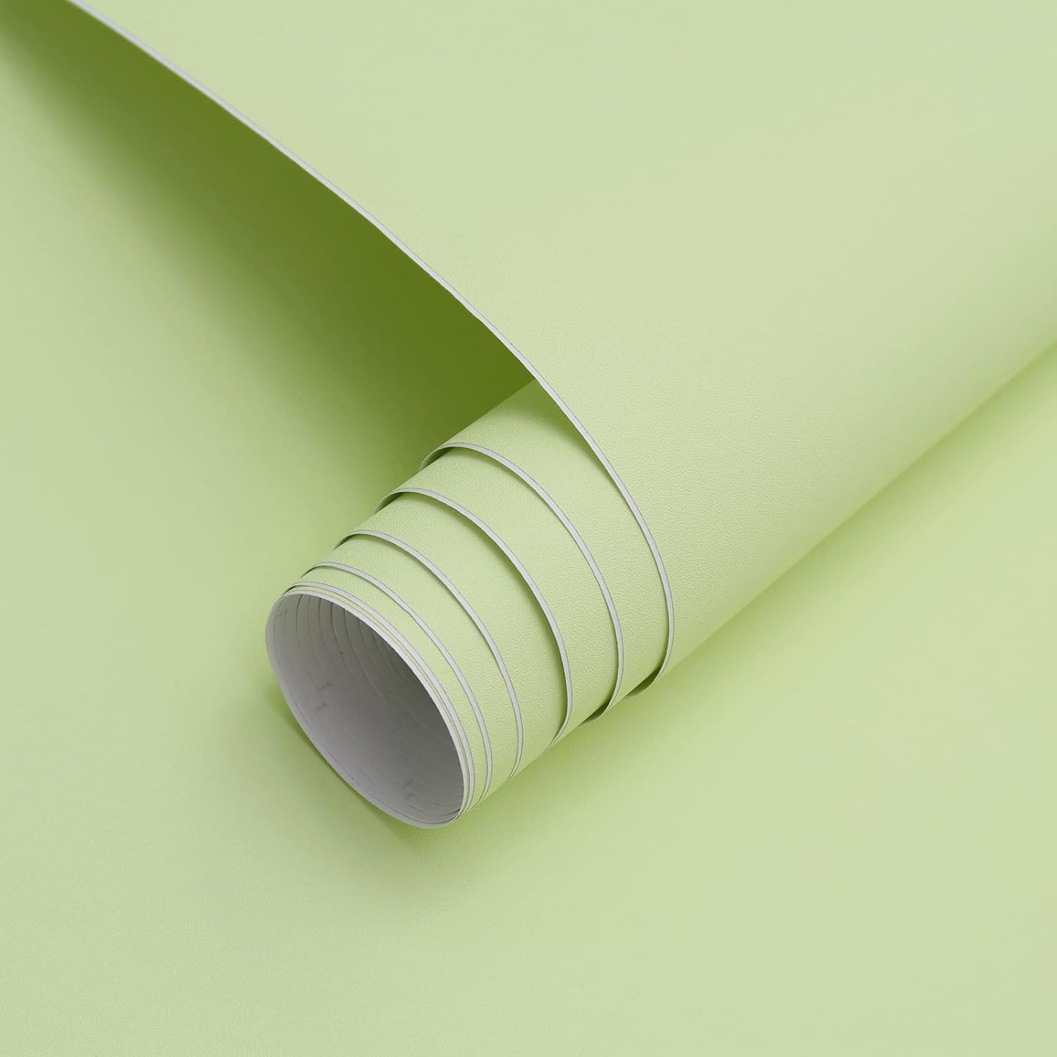 HeloHo Solid Light Green Wallpaper 394"X15.7" Matte Textured Wallpaper