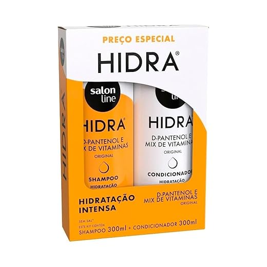 Salon Line, Kit Shampoo e Condicionador, Hidra D-Pantenol e Mix de Vitaminas, Vegano - Todos os Tipos de Cabelos, 300 ml cada