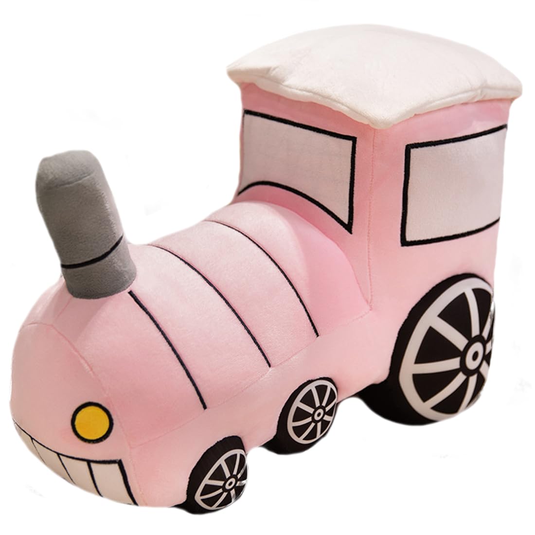 ELAINREN Cuddly Pink Train Plush Pillow Soft Stuffed Locomotive Toy Simulation Plushie Choo-Choo Gifts/13.7Inch