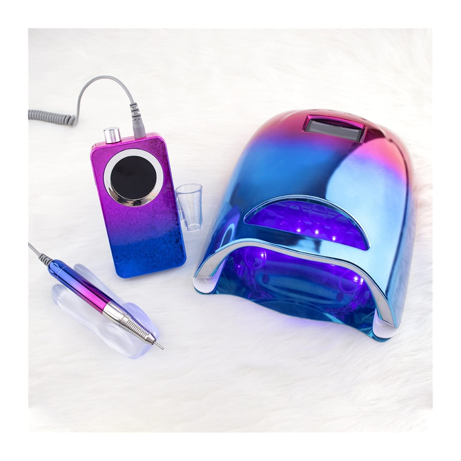 Wiertarka do paznokci Brislesless silnikowa rękojeść Cordless Gradient Color 3500 0PM. Przenośna wiertarka do paznokci elektryczna ładowalna bezprzewodowa(Set)