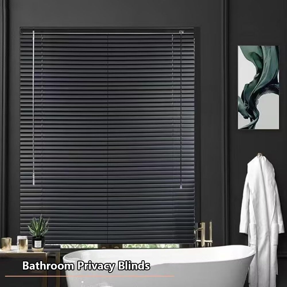 generisch Holzjalousien Jalousie Schwarz Echtholz Jalousette Für Fenster W 30 45 60 75 90 100 115 130 145 160cm Horizontale Jalousien 50 mm Lamellen Wand- und Deckenmontage(140W x 210cm H)