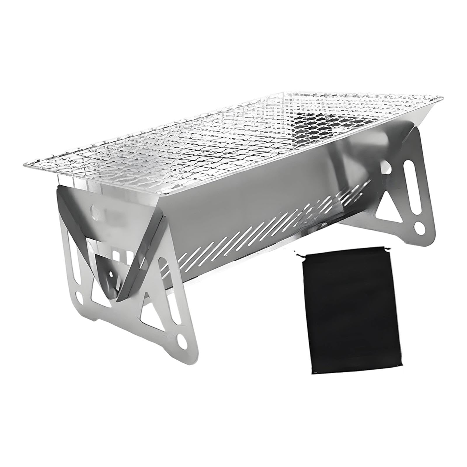 Folding Stainless Steel BBQ Camp Grill Heavy Duty Lightweight with Carry Bag-image-13