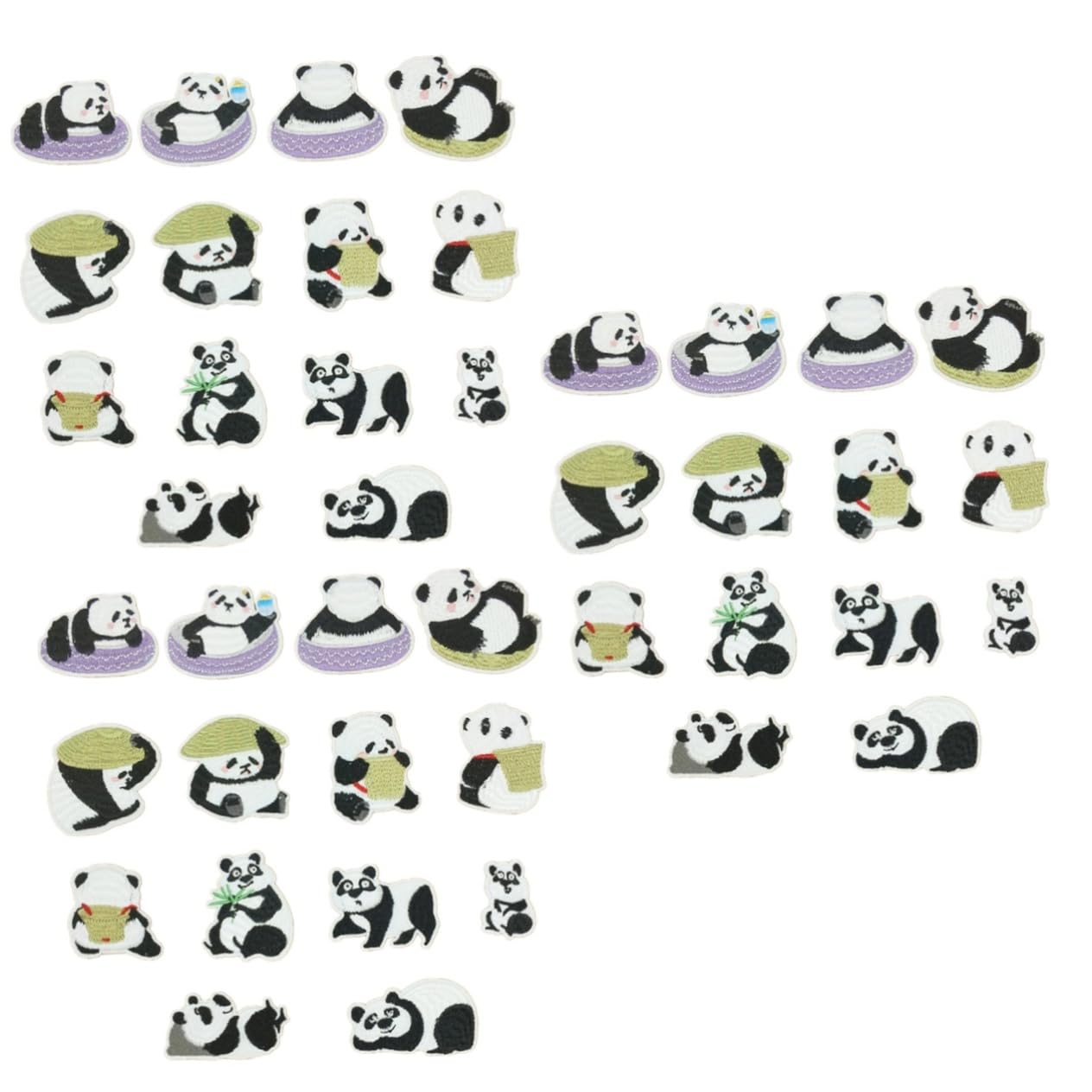 42stücke Teiliges Cartoon Panda Patches Bestickte Applikationen Zum Aufbügeln Oder Aufnähen Für Kleidung Taschen Jeans Und Bastelprojekte Deko Für Kreative