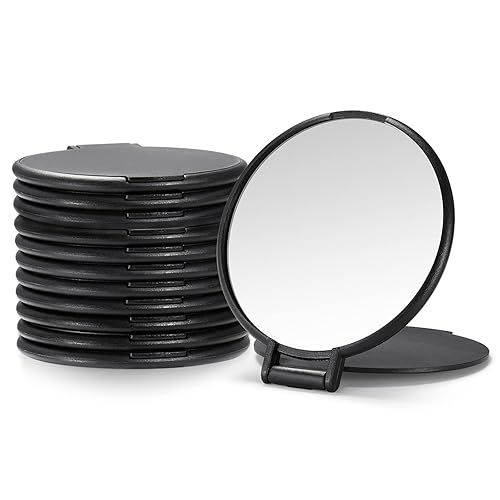 Miniatura 16 de Qislee Espejo compacto a granel, espejo de maquillaje redondo para bolso, juego de 24 (blanco)