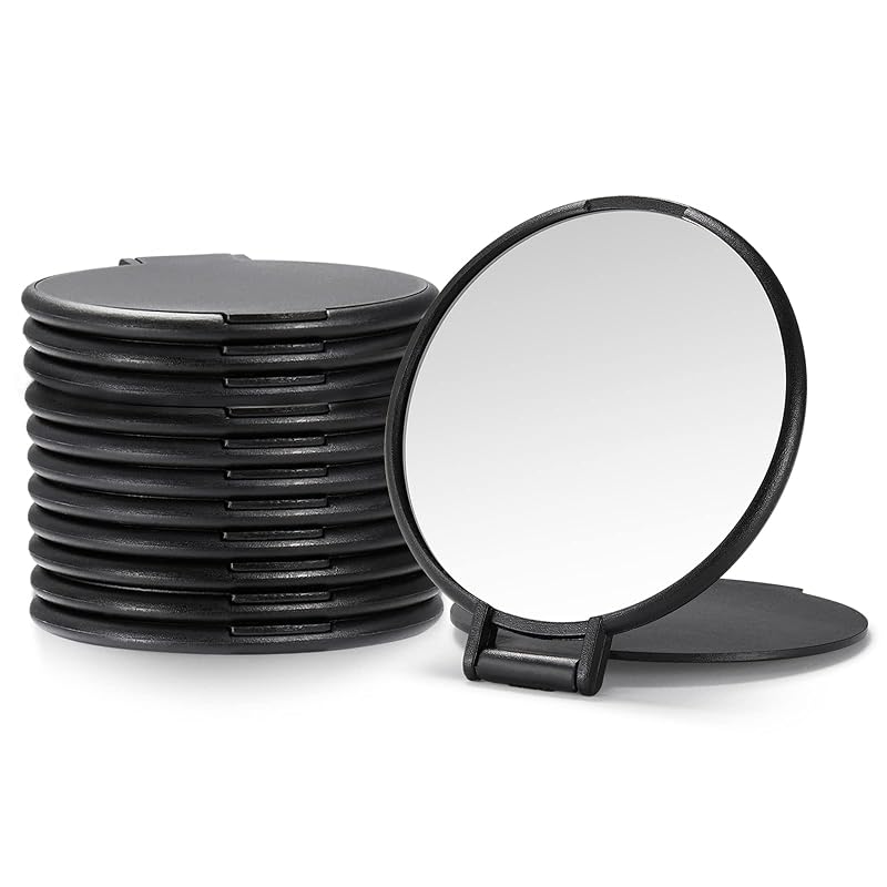 Espelhos compactos Qislee pretos, pacote com 12