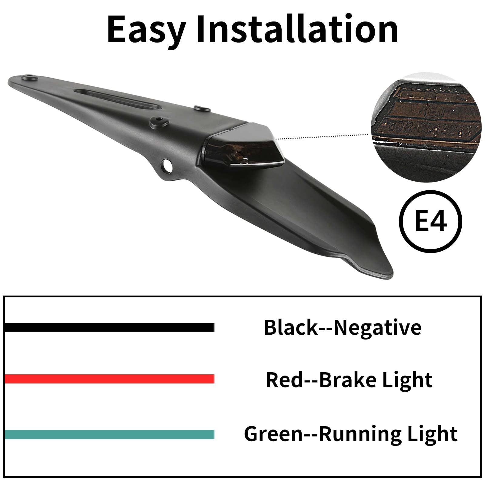 Fanale Posteriore Moto Motocross Luci Di Arresto Del Freno LED Fender, 12V Omologato Portatarga Moto Universale per Enduro Dirt Bike XR250 400 650 WR250F 450F 250X 450X Crf Mx Trail Supermoto
