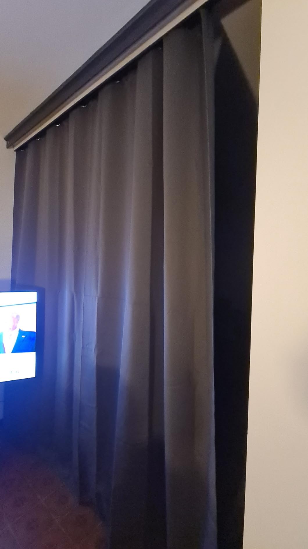 PANOVOUS 1 Pezzo Tenda Divisoria per Interni - Tende Termiche Isolanti Tenda Oscurante ad Anelli Tenda Camera da Letto Tende Moderne per Soggiorno, L 304 x A 244 cm,Grigio