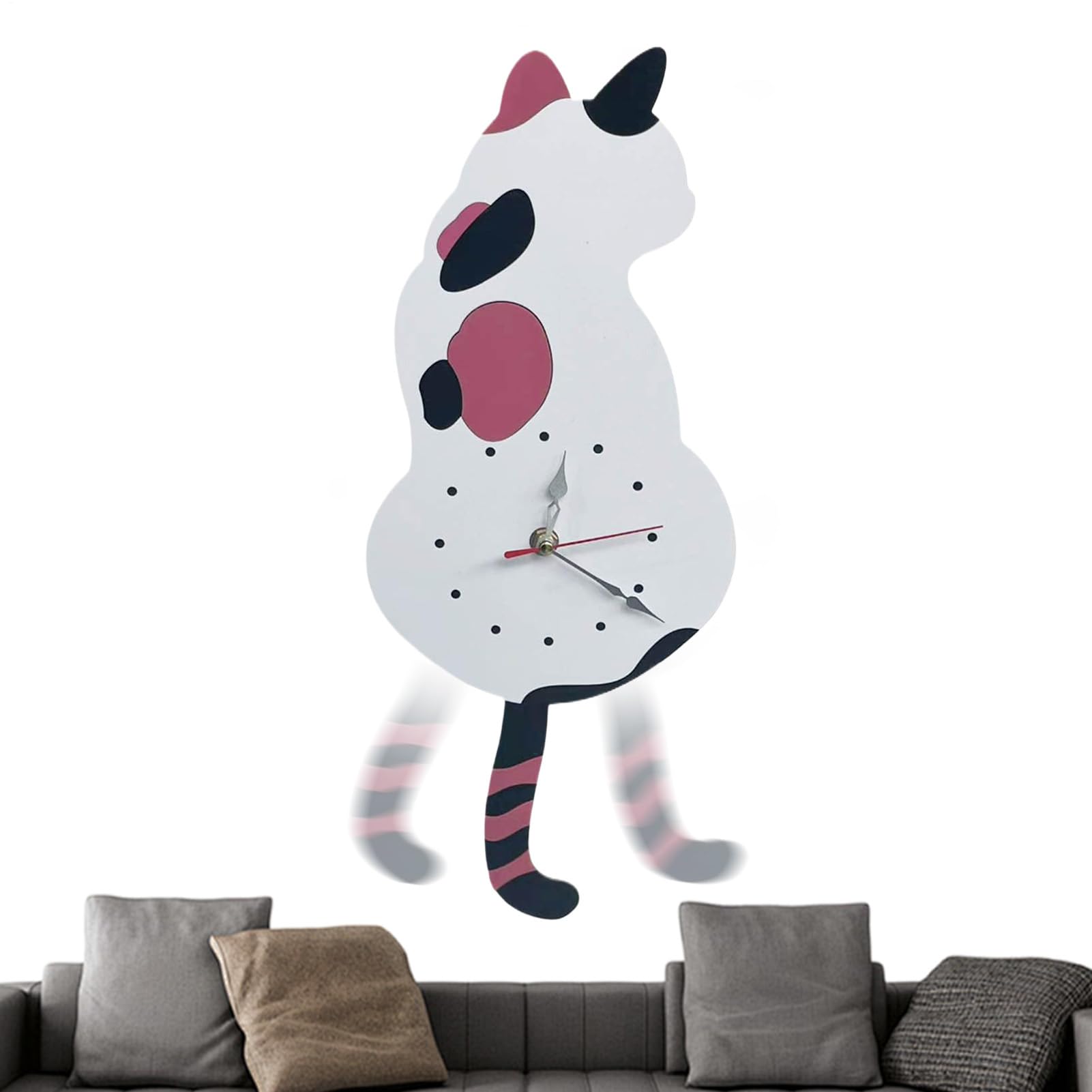 Horloge chat acrylique pour salon et cuisine : une décoration animée