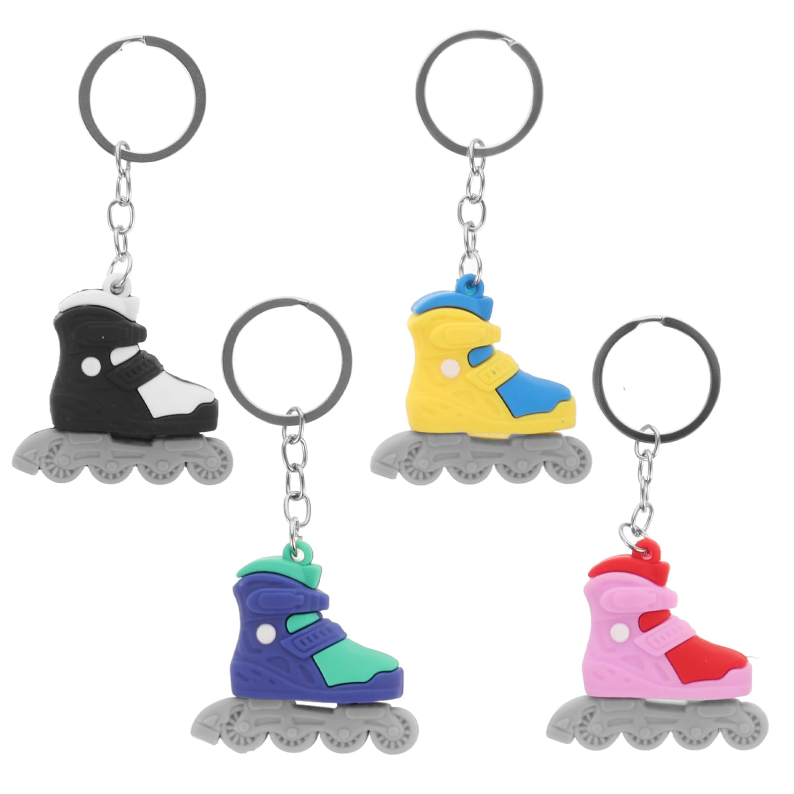 SAFIGLE 4pcs Roller Skate Keychain Roller Skate Key Ring Decor Creative Roller Skate Pendants Backpack Decoration Car Keychain Keyring Pendant Keychain Accessories Roller Skate Key Pendant