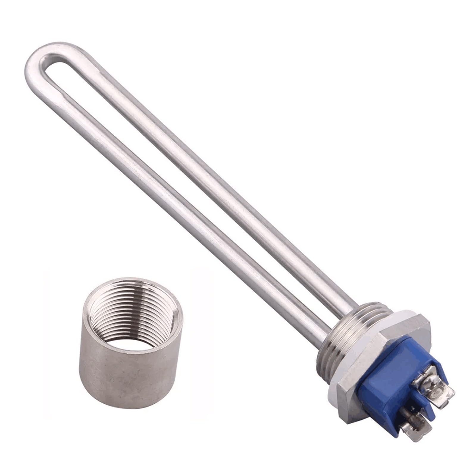 12V/120V Immersion Water Heater Element Tubular Pipe Stainless Steel with 1 Inch NPT Thread 150W/300W/600W//1KW/2KW