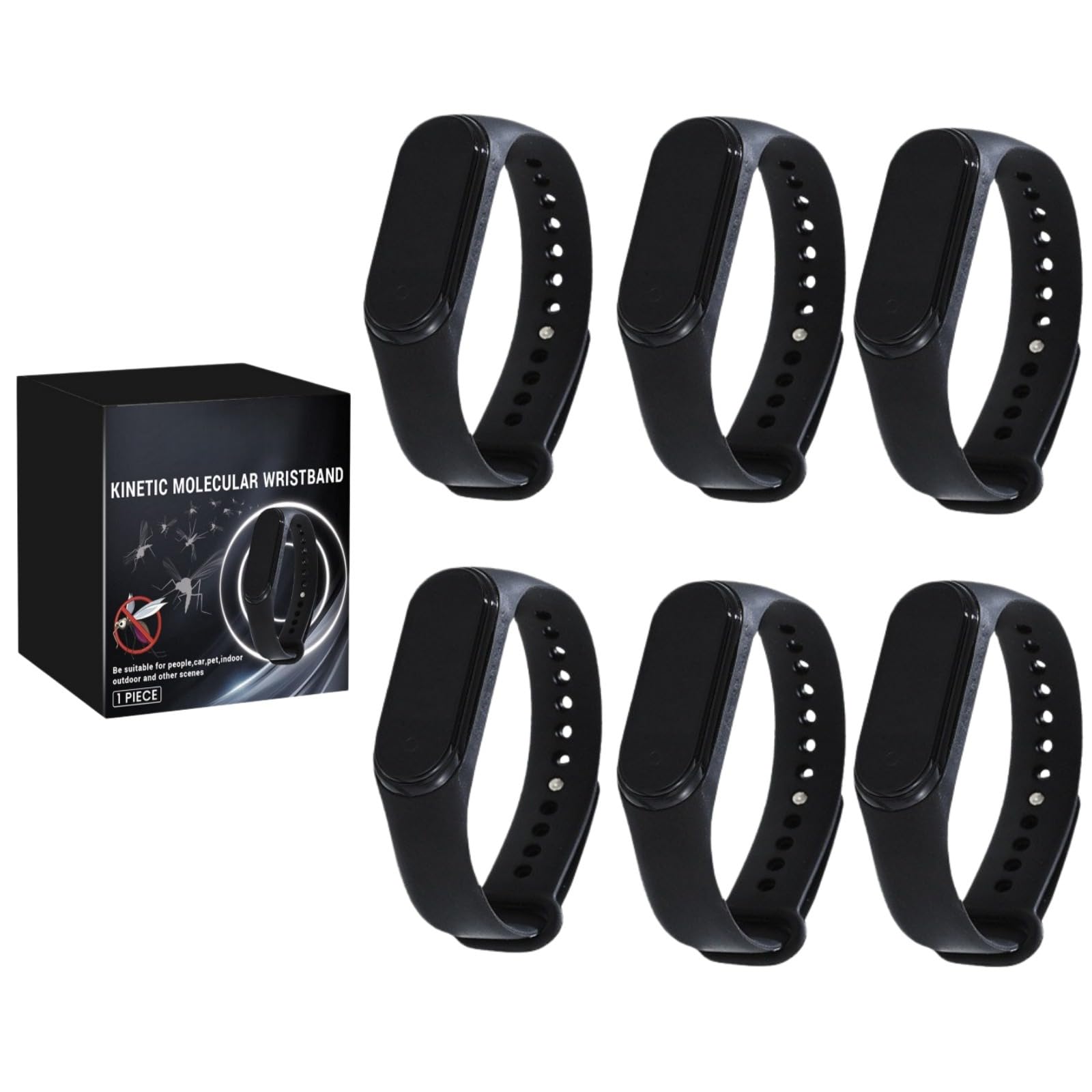 Ultrasonique Bracelets Anti-moustiques，Bandes Répulsif Ultrasons Bracelet Anti Insectes ，Sans Produit Chimique Montre Electronique pour Enfants Adultes Camping l'escalade randonnée (Noir)