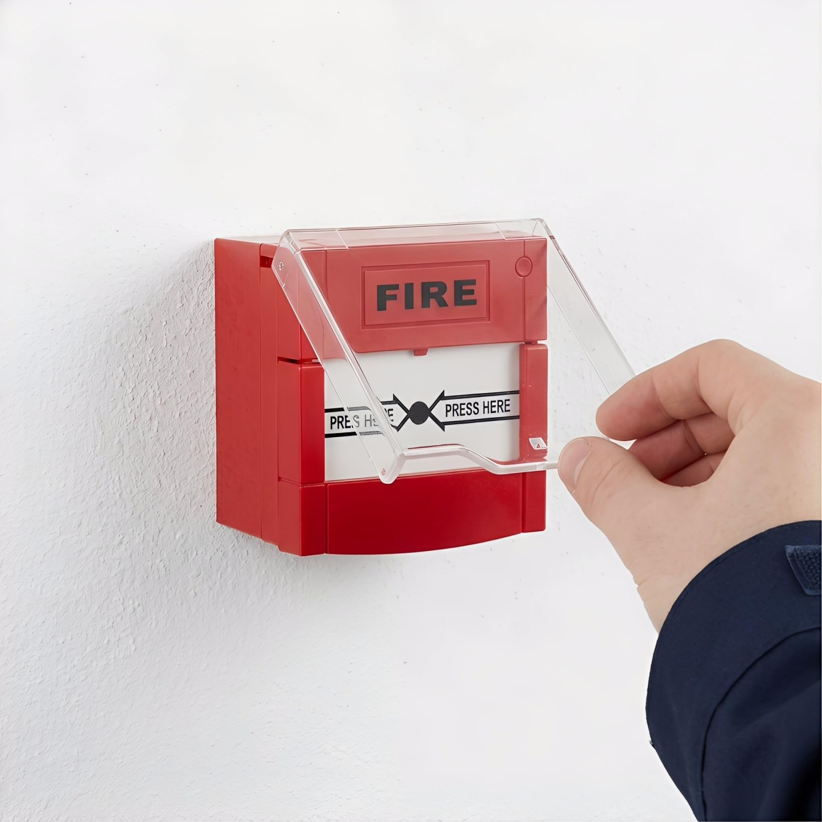 iplusmile Botón De Alarma Contra Incendios Rojo, Reiniciable, Resistente Intemperie, Para Montaje En Pared, Punto De Llamada De Emergencia y Prueba De Emergencia Contra Incendios