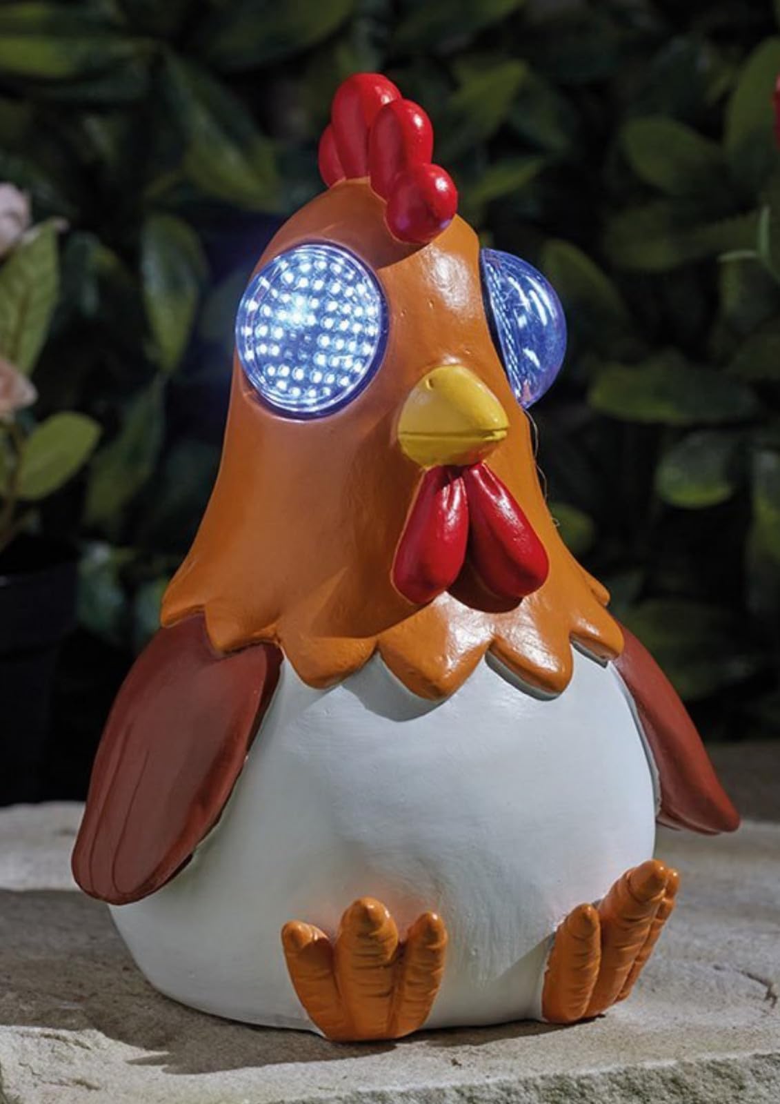 Garden Mile Blinking Rooster Solar Rooster Garden Ornament With Blinking Led Eyes, Waterproof Resin Cockerel Statue, Garden Ornaments Outdoor Decoration For Patio Lawn Yard, Large Funny Gifts