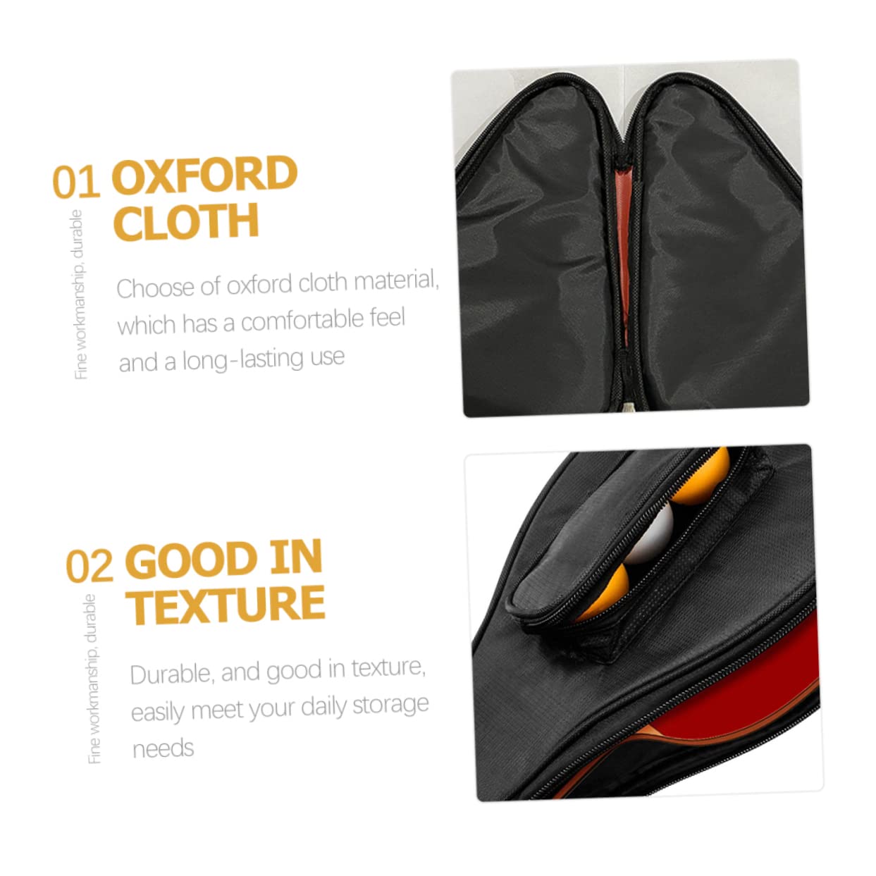 Kisangel 3 per Racchette Tavolo Tennis Custodia per Racchette e Accessori Design e Resistente Oxford per Giocatori Pong Con per Palline e Accessori