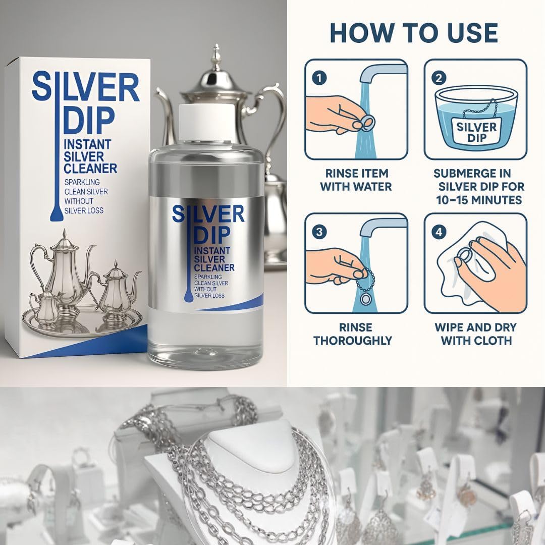 Pure Nest Silver Dip β Instant Silver Cleaner Solution for Jewelry, Utensils, Coins, Idols & Ornaments | Removes Tarnish & Restores Shine 3